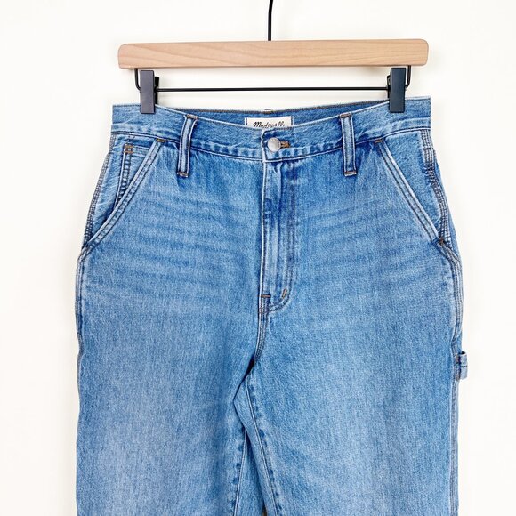 Madewell Perfect Vintage Straight Jean Carpenter Cargo Denim High Rise Workwear - Picture 5 of 13